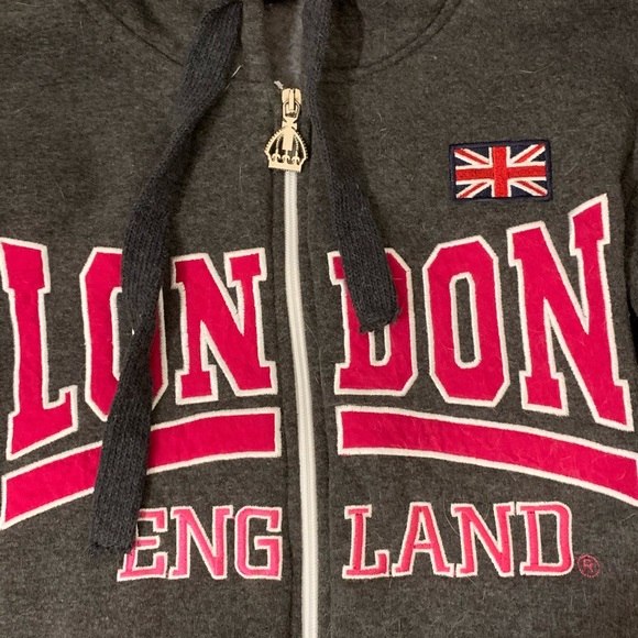 LONDON ENGLAND ZIP UP HOODIE - Picture 2 of 4